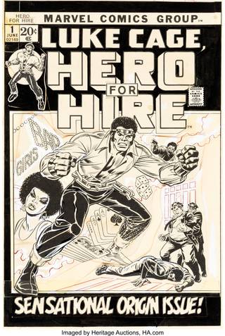 John Romita Sr. Hero for Hire #1 Cover Original Art