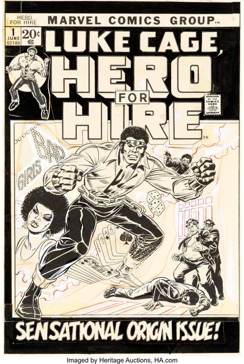 John Romita Sr. Hero for Hire #1 Cover Original Art