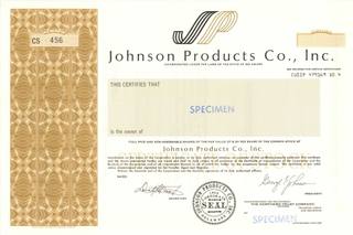 Johnson Products Co. 1969 Stock Certificate