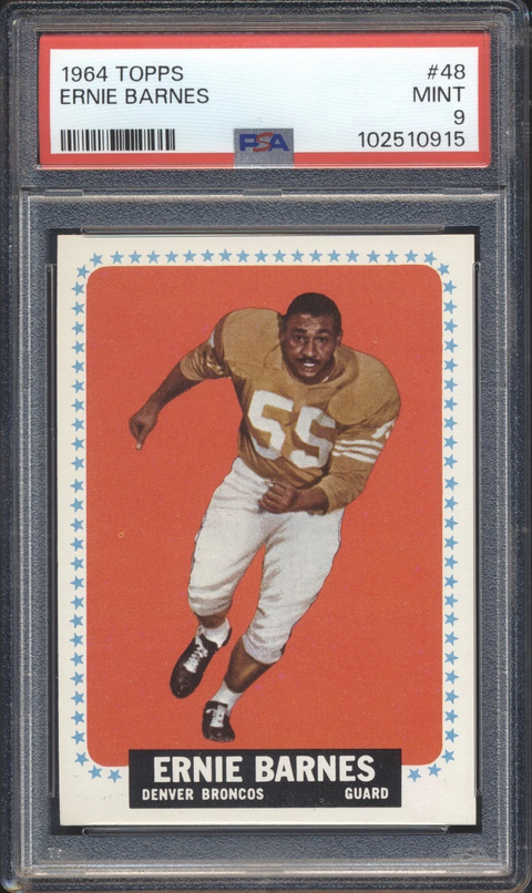 1964 Topps Football Ernie Barnes Rookie #48 PSA 9
