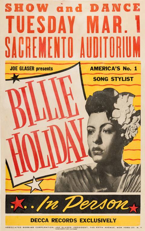 Billie Holiday "America's No. 1 Song Stylist" Globe Concert Poster