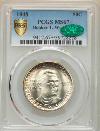 1948 Booker T. Washington Commemorative Half Dollar, MS67+ (PCGS, CAC) 