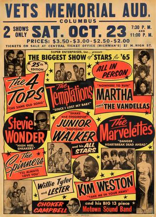 Motortown Revue "Biggest Show of Stars" Jumbo Globe Concert Poster