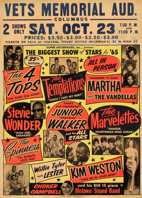 Motortown Revue "Biggest Show of Stars" Jumbo Globe Concert Poster