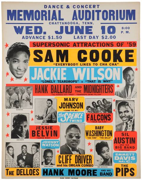 1959 Sam Cooke & Jackie Wilson Concert Poster – 22x28
