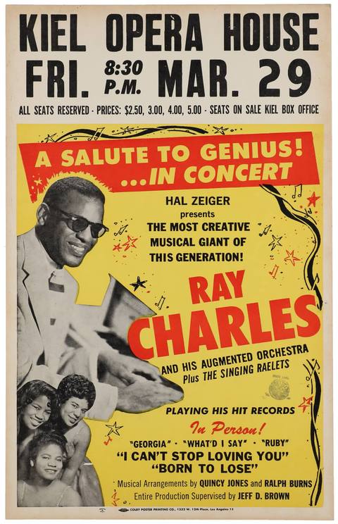 Ray Charles 1963 Kiel Opera House Poster – 14x22"
